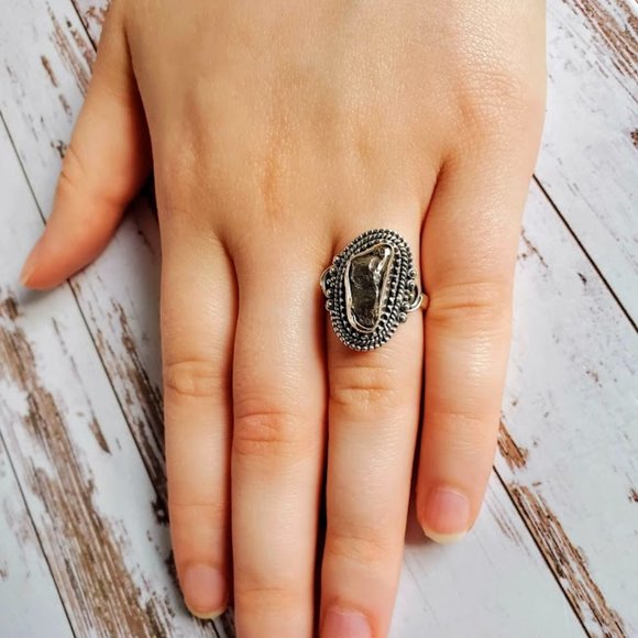 Campo Del Cielo Sterling Meteorite Ring - Picture 2 of 5